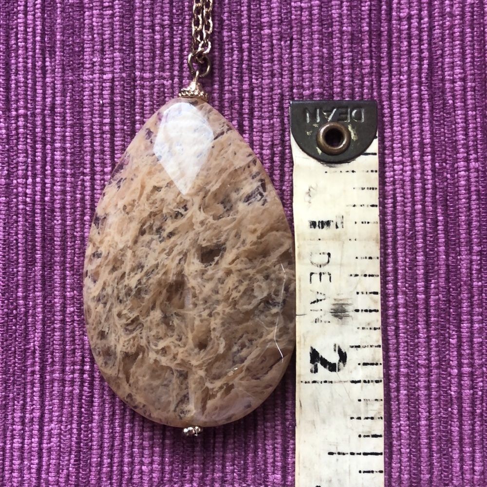 Natural Stone Pendant Necklace NWOT - Picture 6 of 7
